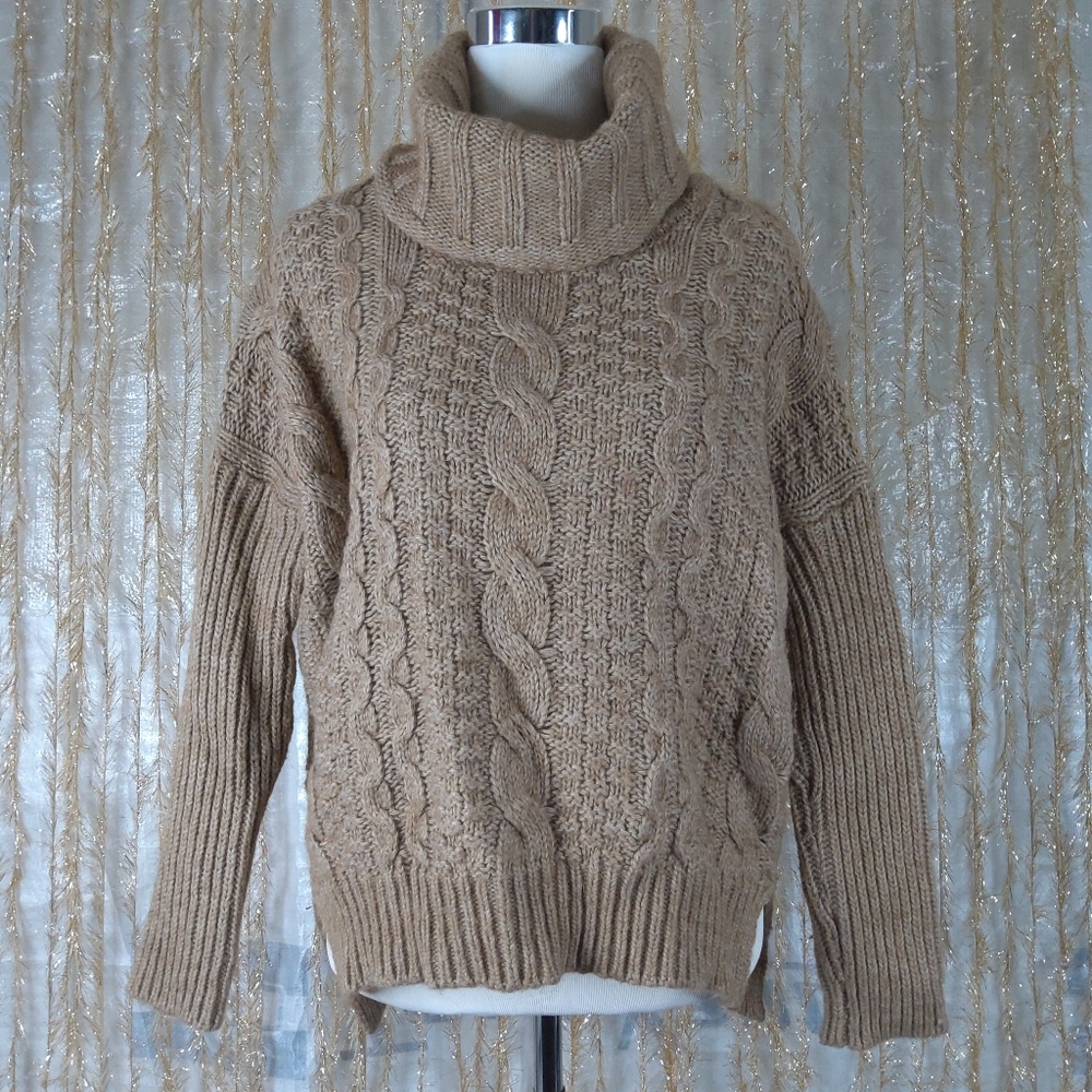 Silvia Novelli Wool Alpaca Blend Cowl Neck Sweater